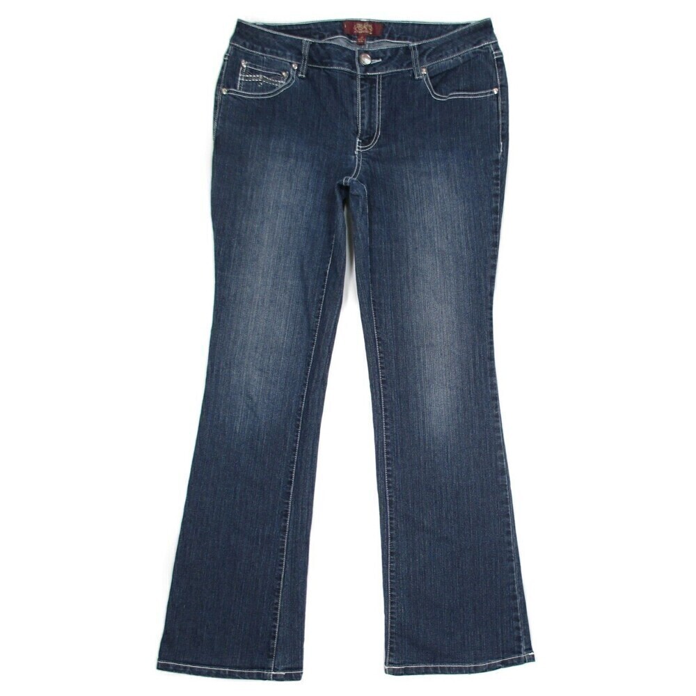 One 5 One Bootcut Jeans Size 8 Womens Embellished Blue Denim Measures 32 x 31